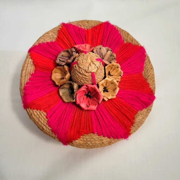 Vintage Handmade Mexico Tortillero Woven Basket - Picture 2 of 10